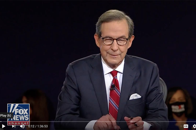 Chris Wallace pretending to be impartial during political debate
