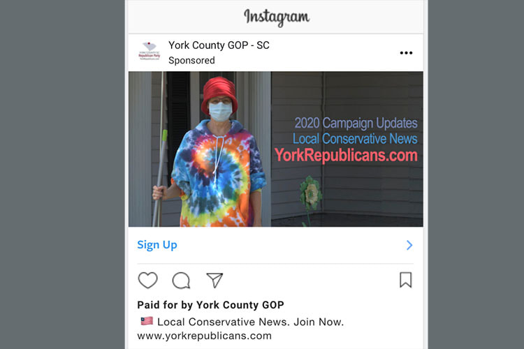GOP Instagram ads in York County SC 2020